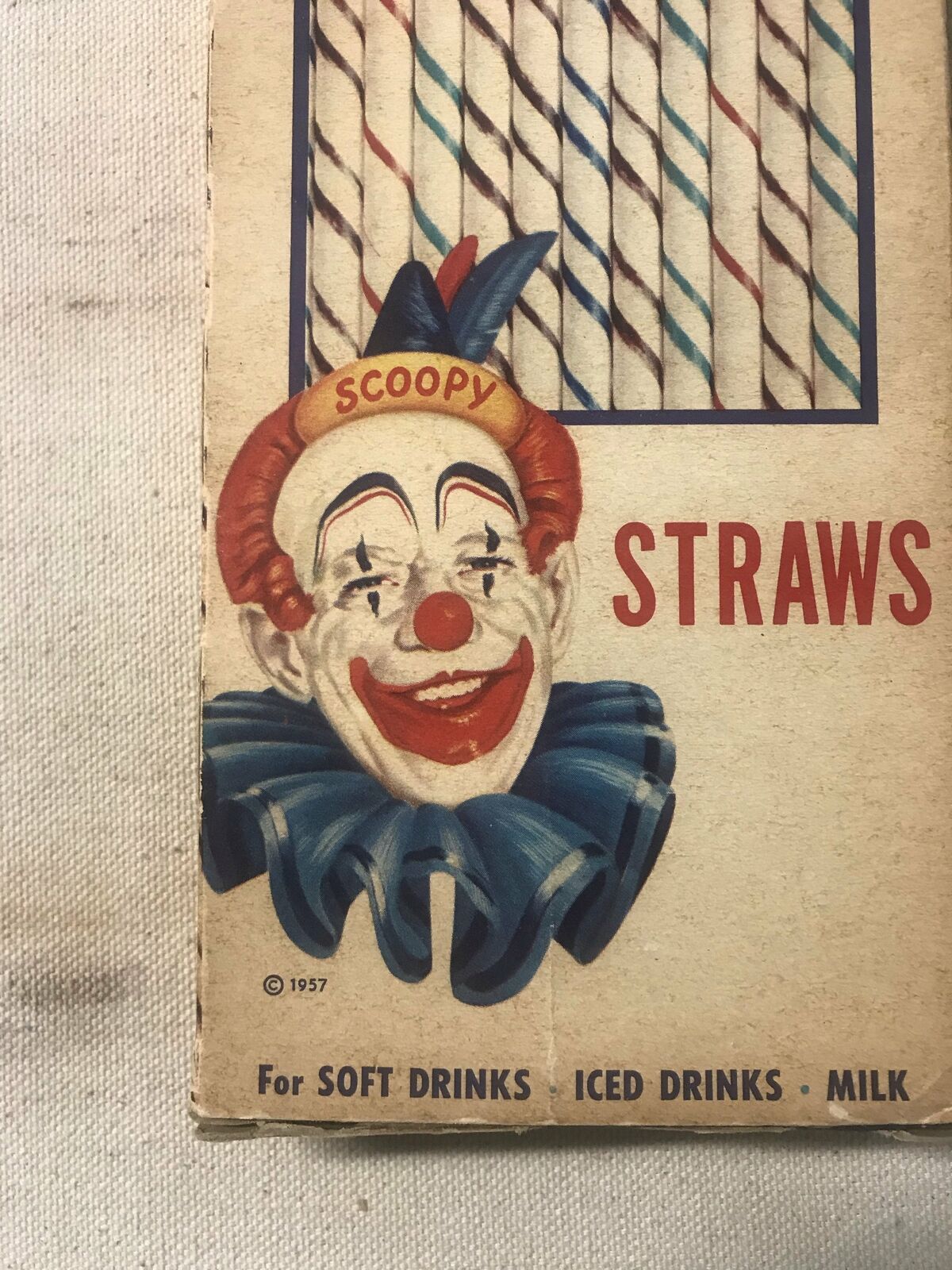 Vintage Carnival Straws Packaging With Original Straws Inside By National Soda S