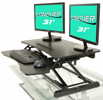Height Adjustable Standing Desk Monitor Riser Tabletop Sit To Stand Workstation