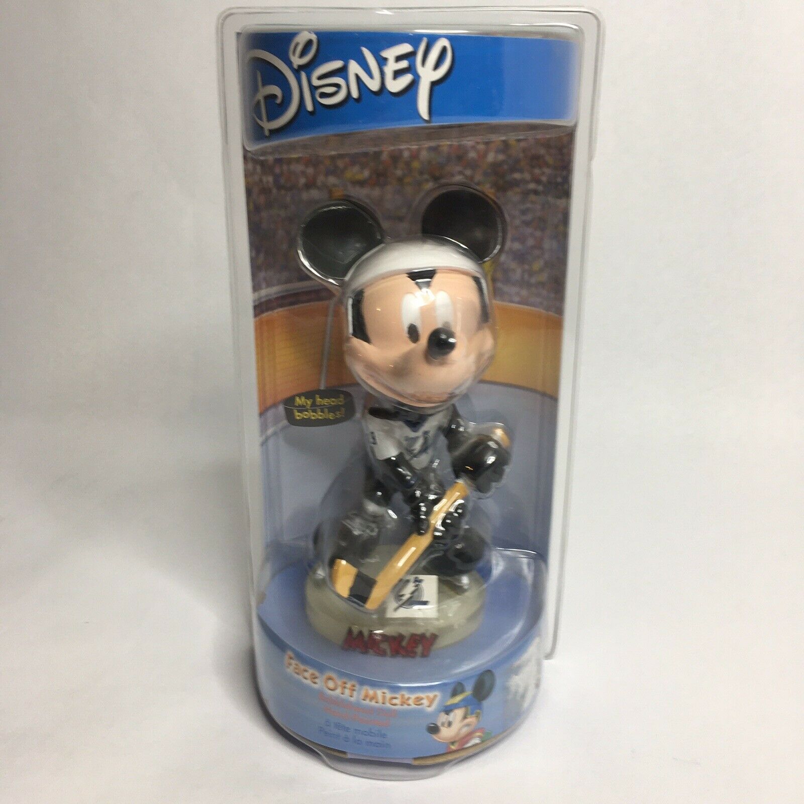 2002 Walt Disney Mickey Mouse Face Off Hockey Bobblehead Tampa Bay Lightning NEW