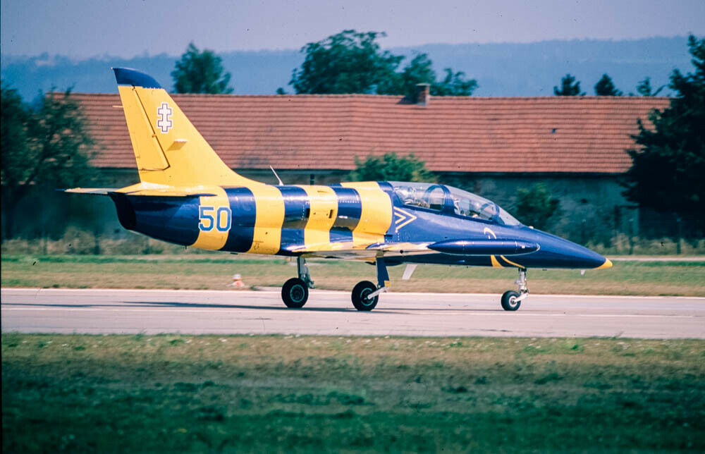 Original Aircraft slide: L-39 50blue Lithuanian AF, special! (Provia100f)