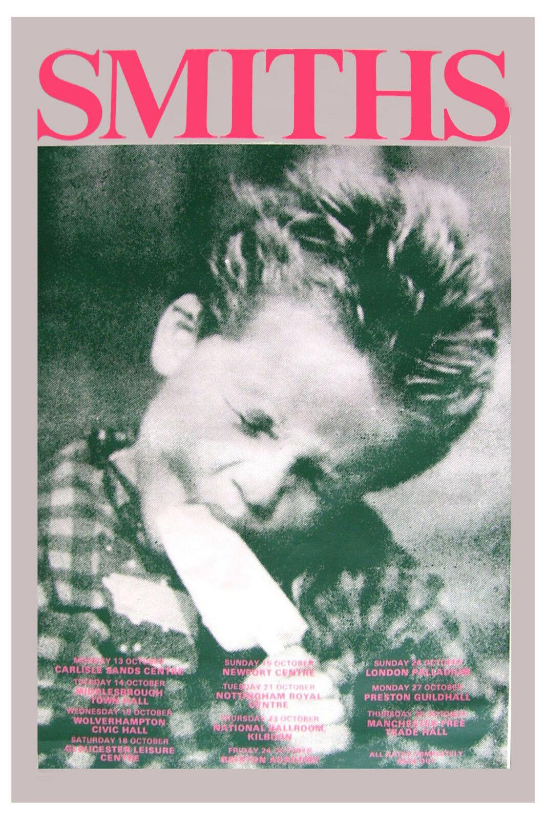 British Rock: The Smiths: * Kid Eating Ice Cream * Uk Tour Poster 1986  12x18