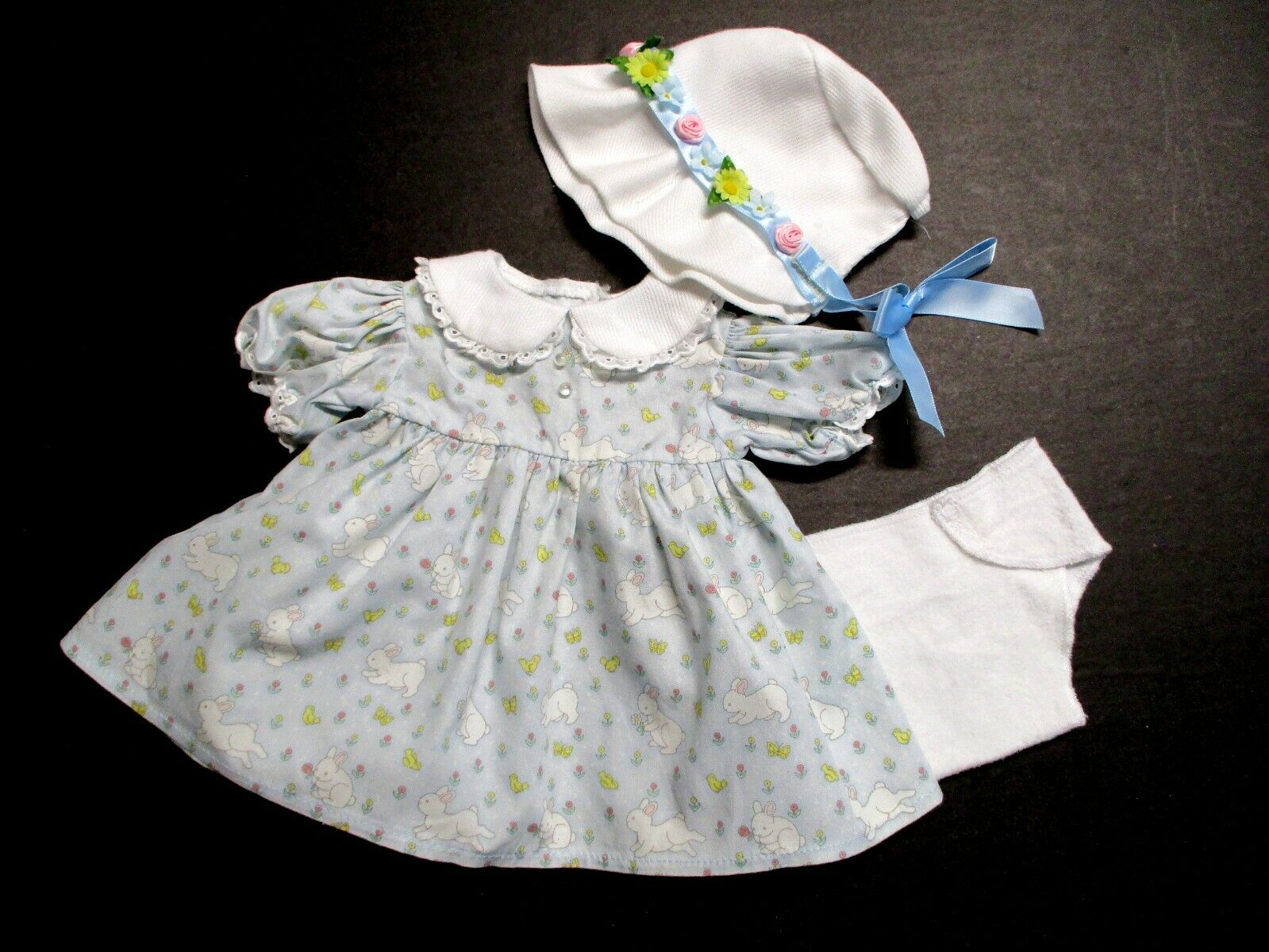 American Girl Bitty Baby 1997 Set Easter Dress Diaper & Bonnet Outfit