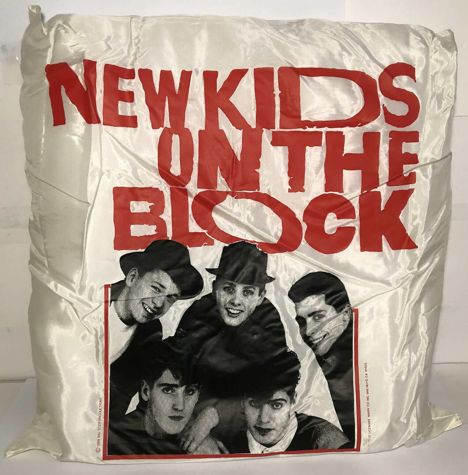 Vintage 1989 NKOTB Concert Cushion New Kids on Block Big Step Productions Read