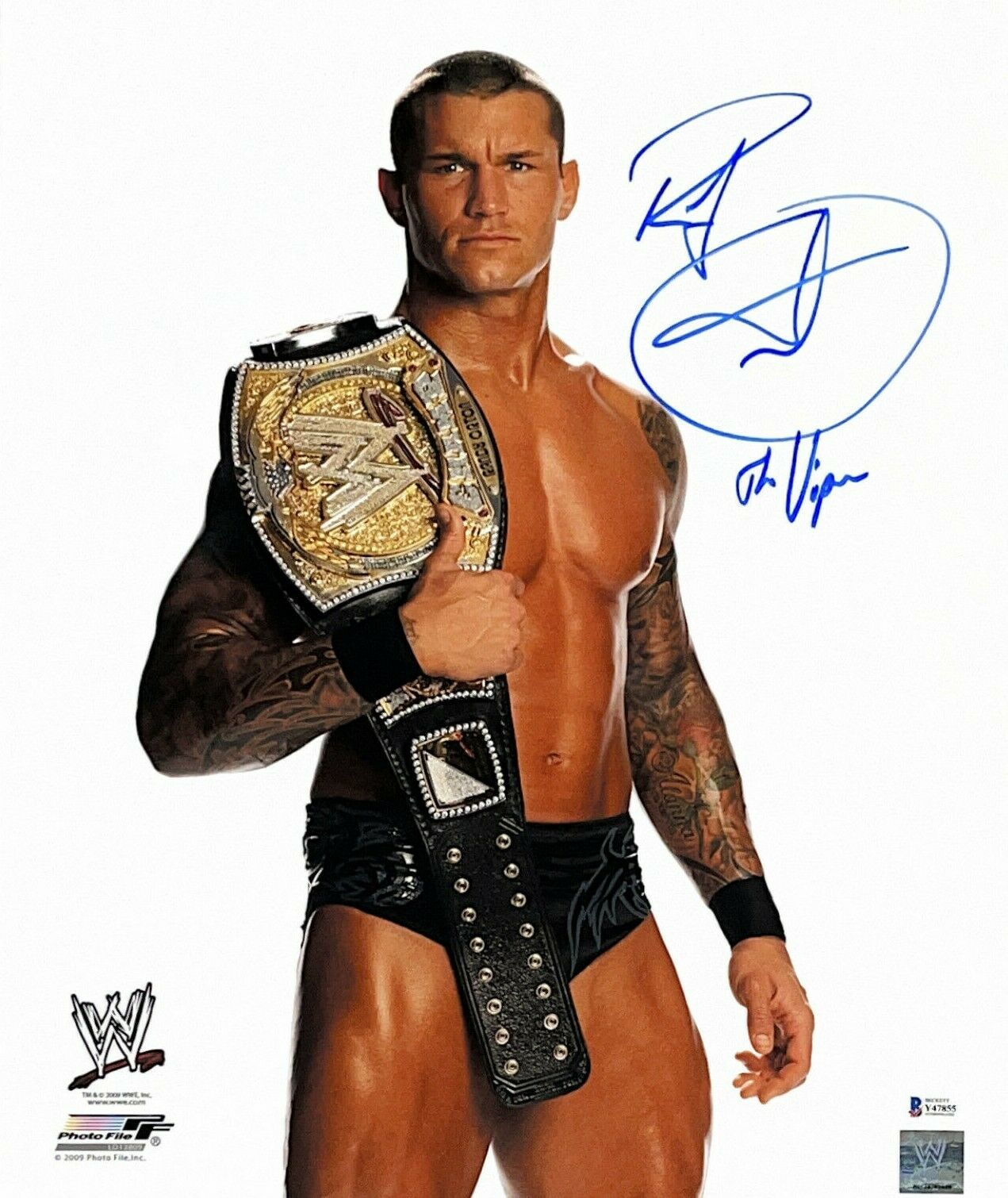 WWE RANDY ORTON HAND SIGNED AUTOGRAPHED 16X20 PHOTO WITH PROOF AND BECKETT COA 2