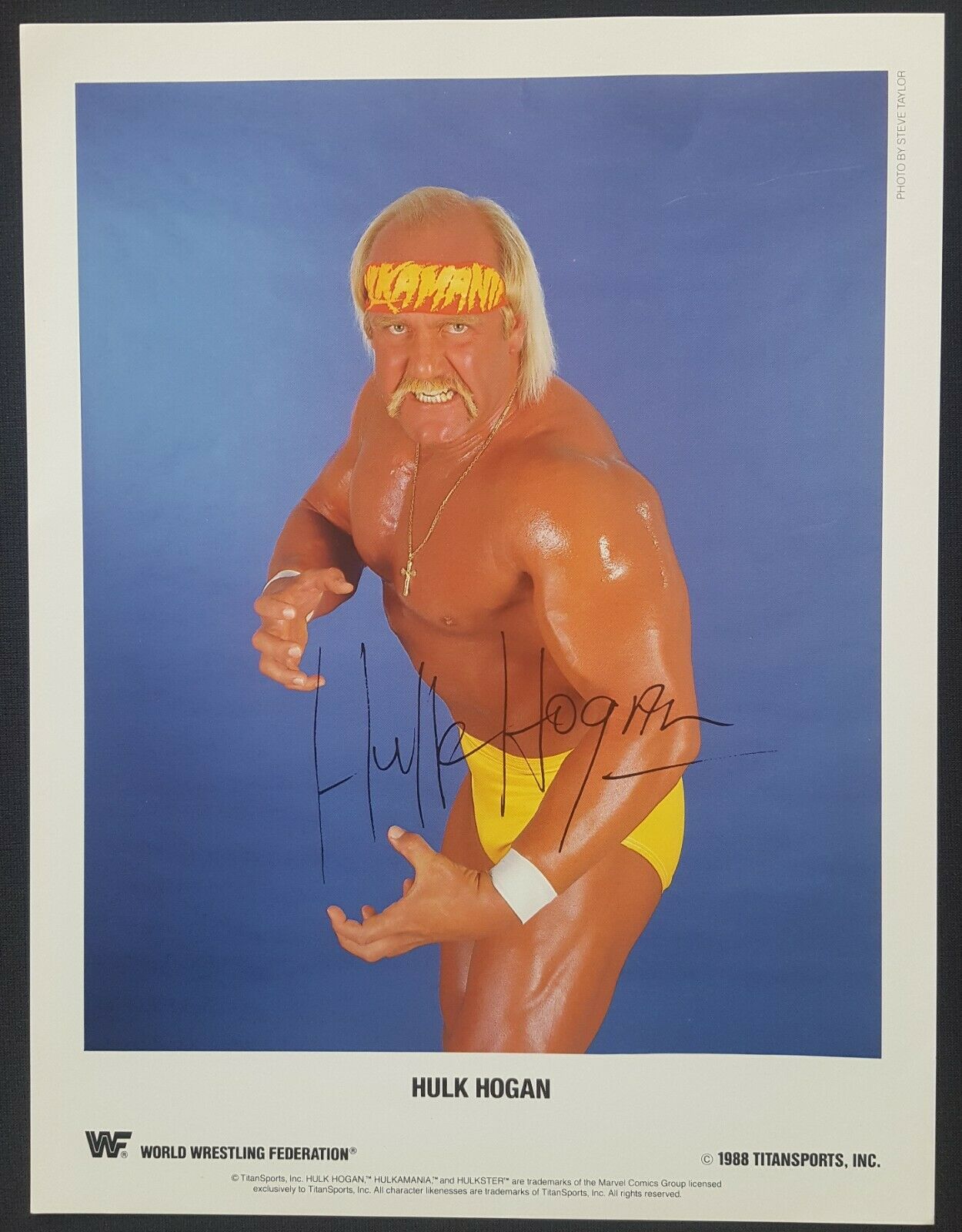 Hulk Hogan Signed Vintage Photograph From 1988 By Steve Taylor & TitanSports