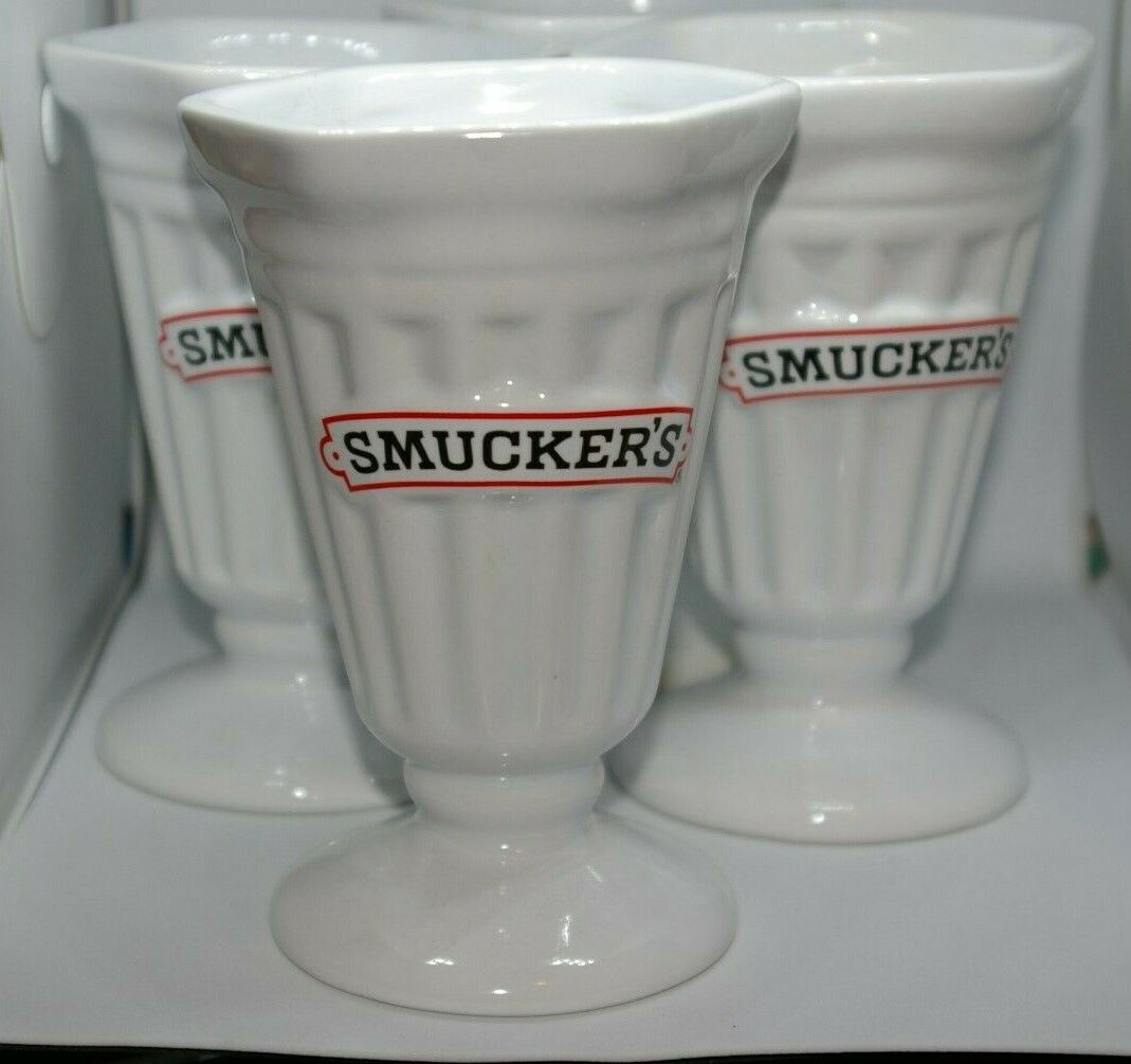 White Smuckers Sundae Parfait Glass (set Of 4)