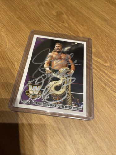 Jake The Snake Roberts Autographed Signed Card AUTHENTIC WWE WWF AEW 2
