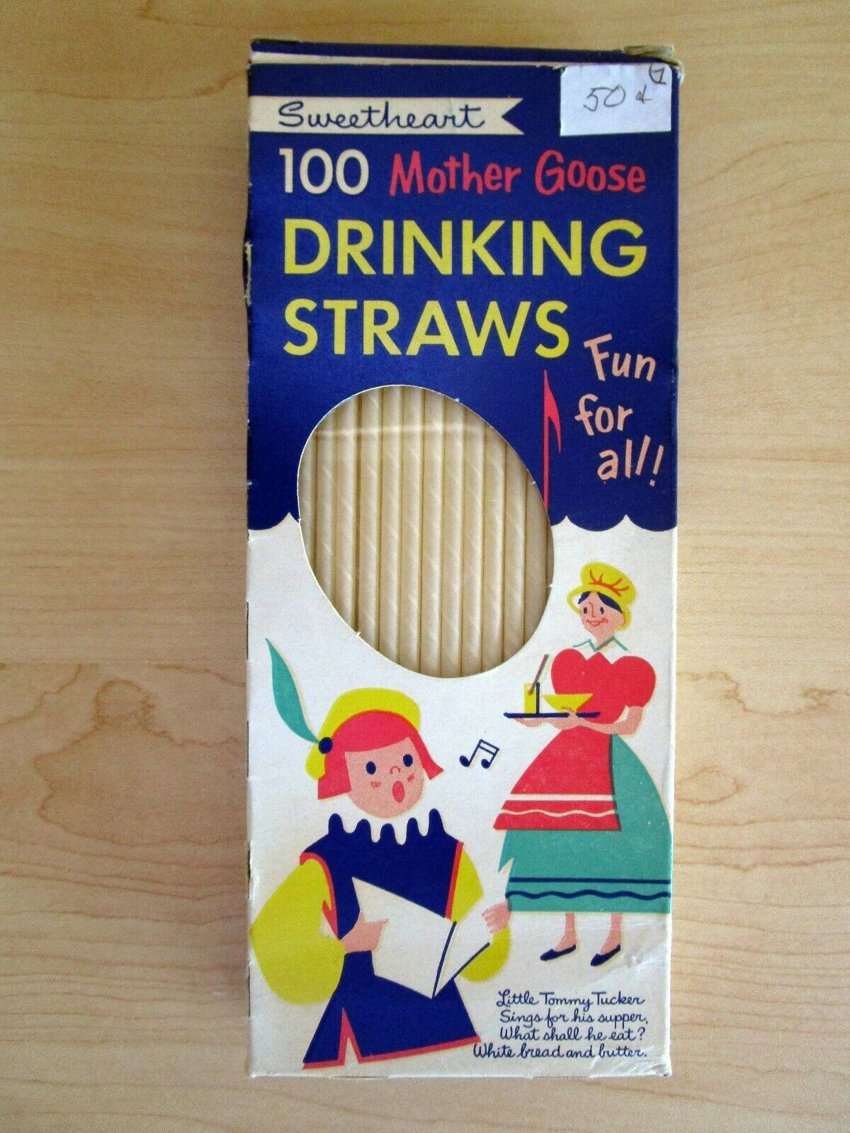 Vintage Sweetheart Mother Goose Drinking Straws Tommy Tucker Mistress Mary