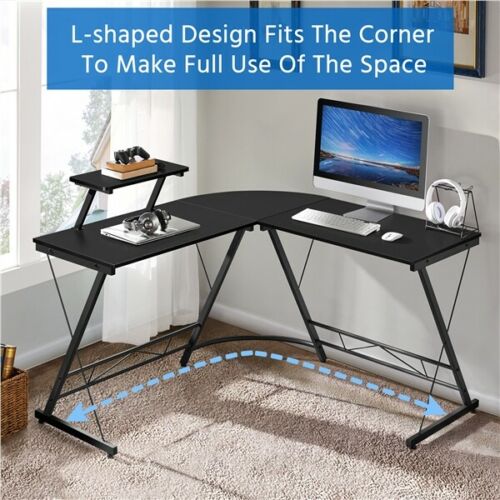 51.2" L-shaped Corner Desk Computer Gaming Desk Writing Table For Home Office