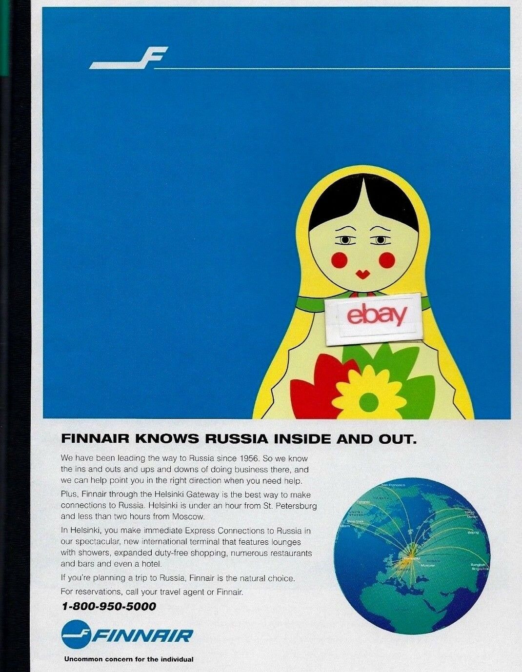 Finnair Finland Knows Russia Inside And Out Since 1956 From Helsinki Gateway Ad